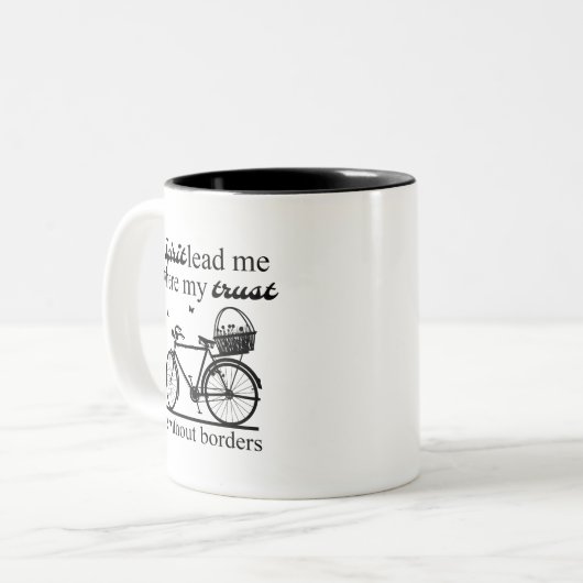 魂が私の信頼がない場所を導く縁どのは ツートーンマグカップ (正面左)