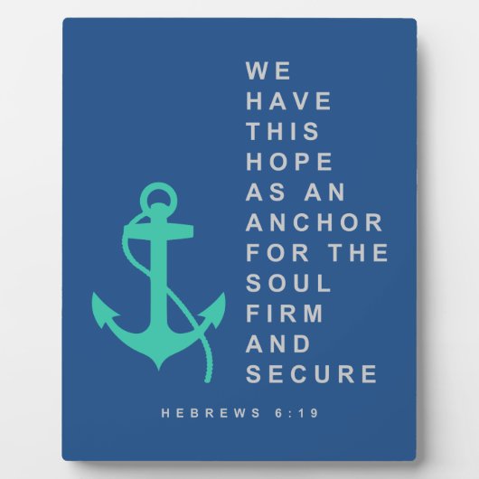 魂のためのいかり(ヘブル6:19) フォトプラーク (正面)