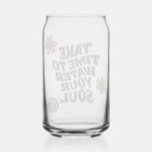 魂のスローガンに水をやる時間を取る ガラス缶 (裏面)