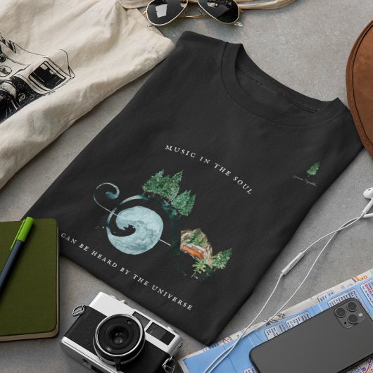 魂の中の音楽 |水素朴色モノグラム トライブレンドTシャツ