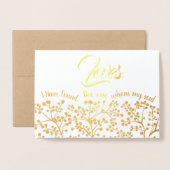 魂の愛する者を見つけ結婚た 箔カード (封筒付き正面)