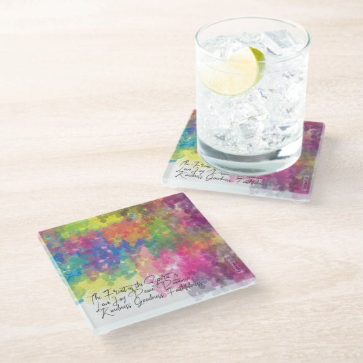 魂の果実 – ガラテヤ5 ガラスコースター (アングル)