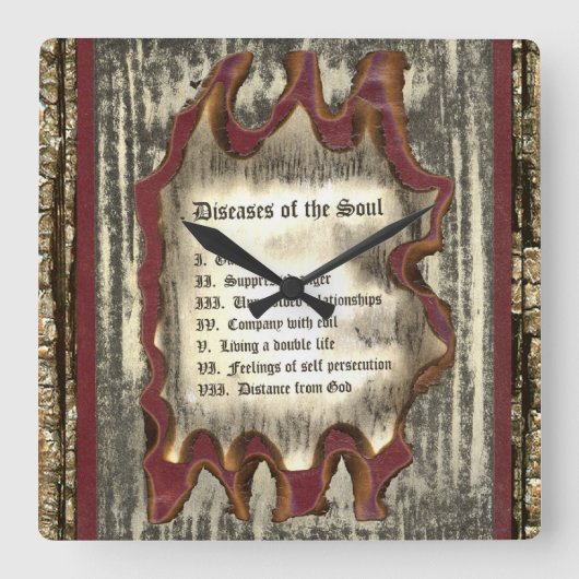 魂の病 スクエア壁時計 (正面)