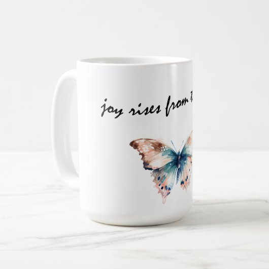 魂の蝶から喜びが湧く|過去記事 コーヒーマグカップ (正面左)