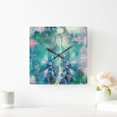 魂またはオーラとバイナリコード スクエア壁時計 (ホーム)