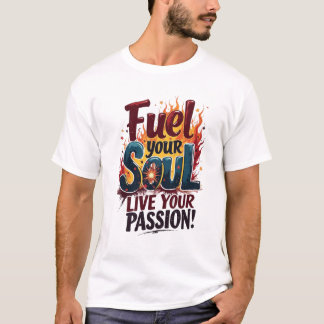 魂を燃やせ 熱い情熱を生きる フレームTシャツ Tシャツ
