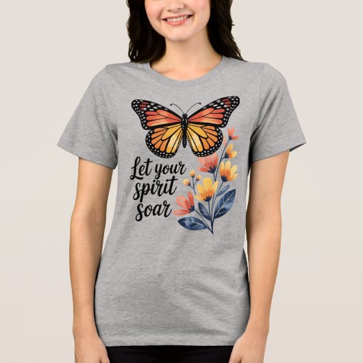 魂を蝶のティーに舞い上げなさい トライブレンドＴシャツ (正面)