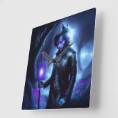 魂失ったが夜森をさまよう スクエア壁時計 (傾斜)