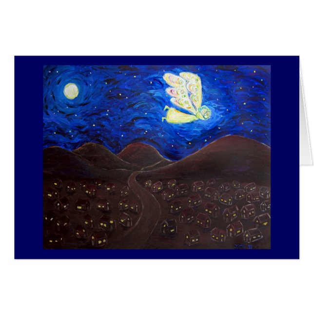 魂気に天使の手紙またはグリーティングカード (正面横)