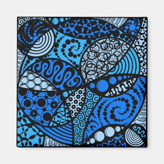 「魂」の四角い磁石 マグネット (正面)