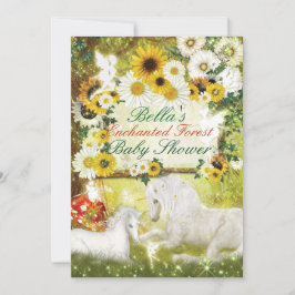 魅了されたユニコーンのベビーシャワー招待状 招待状