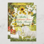 魅了されたユニコーンのベビーシャワー招待状 招待状 (正面/裏面)