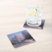 魅了された冬の不思議の国のコースター スクエアペーパーコースター (インサイチュ)