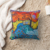 魅了された孔雀の装飾用クッション クッション (ブランケット)