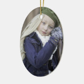 魅了された季節の休日の写真年 セラミックオーナメント (左)