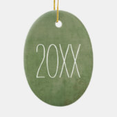 魅了された季節の休日の写真年 セラミックオーナメント (裏面)