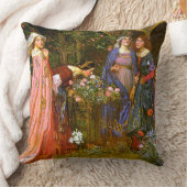 魅了された庭のウォーターハウスのファインアート クッション (ブランケット)