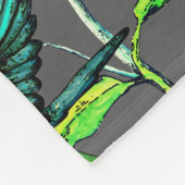 魅了された庭の水彩画のハチドリ及び花 フリースブランケット (角)