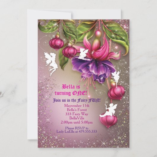 魅了された森林妖精森林パーティの招待状 招待状 (裏面)