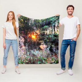 魅了された森林 フリースブランケット