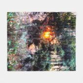 魅了された森林 フリースブランケット (正面(横))