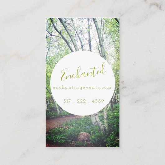 魅了された樺の木森の名刺 名刺 (裏面)