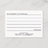 魅了された道のコメントカード 名刺 (正面)