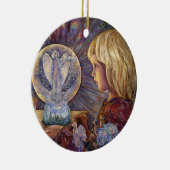 魅了された雪の地球の休日2017のオーナメント セラミックオーナメント (右)