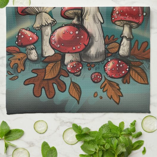 魅了されたToadstools キッチンタオル (折り畳み)