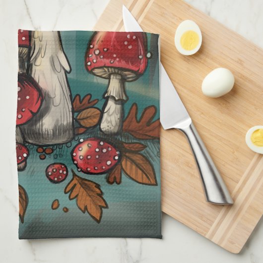 魅了されたToadstools キッチンタオル (四つ折り)