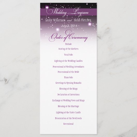 魅了される夜の結婚式プログラムを均等にします プログラム (正面)