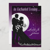 魅了される夜の結婚式招待状を均等にします 招待状 (正面/裏面)