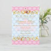 魅了します、かわいらしいプリンセスの誕生日の招待状 招待状 (スタンド正面)