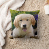 魅了のGoldieのかわいい子犬のポートレート、正方形 クッション (ブランケット)