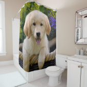 魅了のGoldie犬の子犬のシャワー・カーテン シャワーカーテン (インサイチュ)