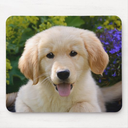 魅了のGoldie犬の子犬のポートレート マウスパッド (正面)