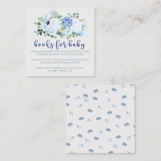 魅了及びモダンで青い花のエンクロージャカード エンクロージャーカード (正面/裏面)