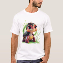 魅力と冒険に満ちた表情が魅力的な Tシャツ