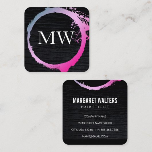 魅力に満ちたフェイクビロード スクエア名刺 (正面/裏面)