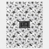 魅力のあるモノクロの毛布 フリースブランケット (正面)