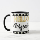魅力のこんにちは豪華なコーヒー・マグ マグカップ (左)
