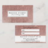 魅力のばら色の金ゴールドのグリッターの網のアポイントメントカード 予約カード (正面/裏面)