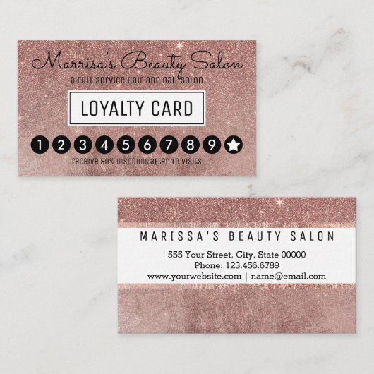 魅力のばら色の金ゴールドのグリッターの網のロイヤリティの割引穿孔器 ロイヤリティカード (正面/裏面)