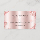 魅力のばら色の金ゴールドのグリッターは額のメーキャップアーティストを打ちます 名刺 (裏面)