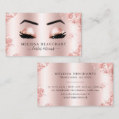魅力のばら色の金ゴールドのグリッターは額のメーキャップアーティストを打ちます 名刺 (正面/裏面)