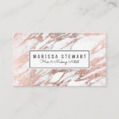 魅力のばら色の金ゴールドの白い大理石のアポイントメントカード 予約カード (正面)