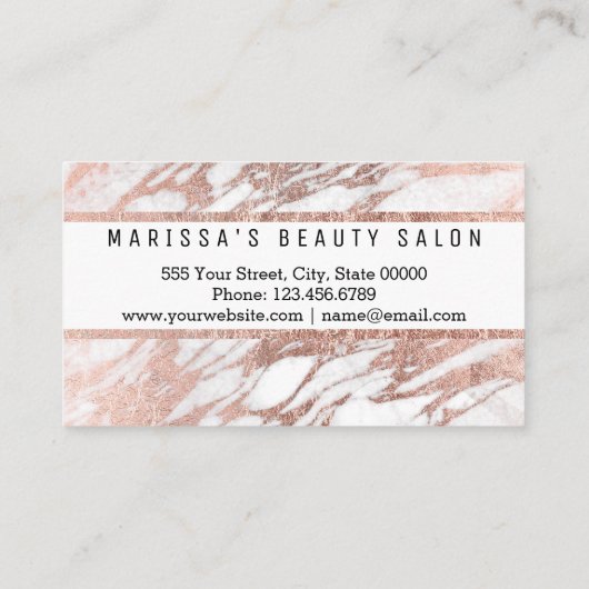 魅力のばら色の金ゴールドの白い大理石のロイヤリティの割引穿孔器 ロイヤリティカード (裏面)