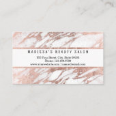 魅力のばら色の金ゴールドの白い大理石の名刺 名刺 (裏面)