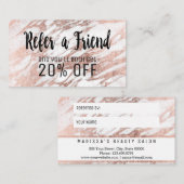 魅力のばら色の金ゴールドの白い大理石の紹介カード 紹介カード (正面/裏面)