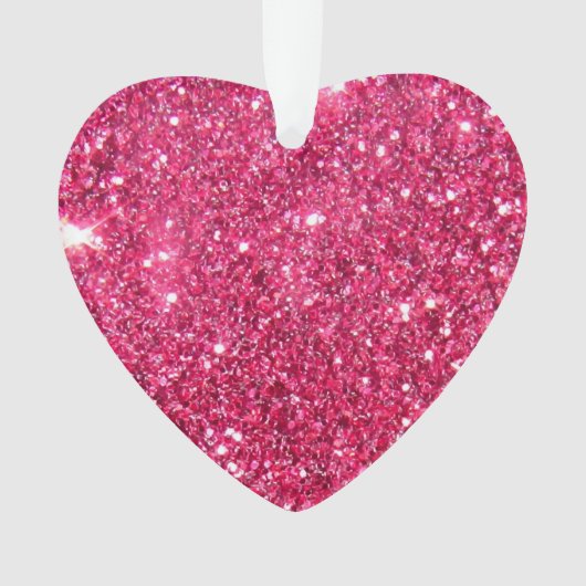 魅力のショッキングピンクのグリッター オーナメント (正面)
